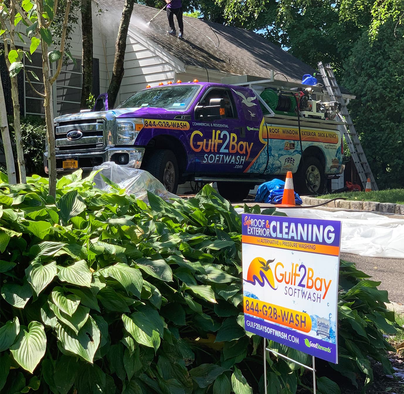 Gentle soft washing for siding, stone, stucco, and more